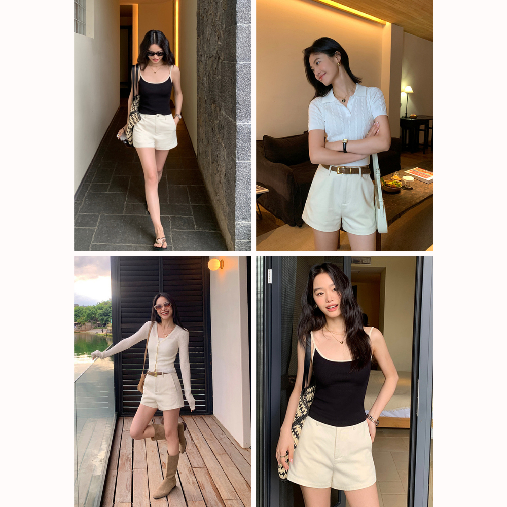 QUIN SHORT -Quần short nữ chữ A Vgirl21 - Chất kaki Jeans dày dặn - Basic - Mặc hằng ngày dễ phối đồ | BigBuy360 - bigbuy360.vn