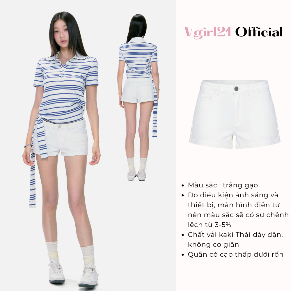 QUIN SHORT -Quần short nữ chữ A Vgirl21 - Chất kaki Jeans dày dặn - Basic - Mặc hằng ngày dễ phối đồ | BigBuy360 - bigbuy360.vn