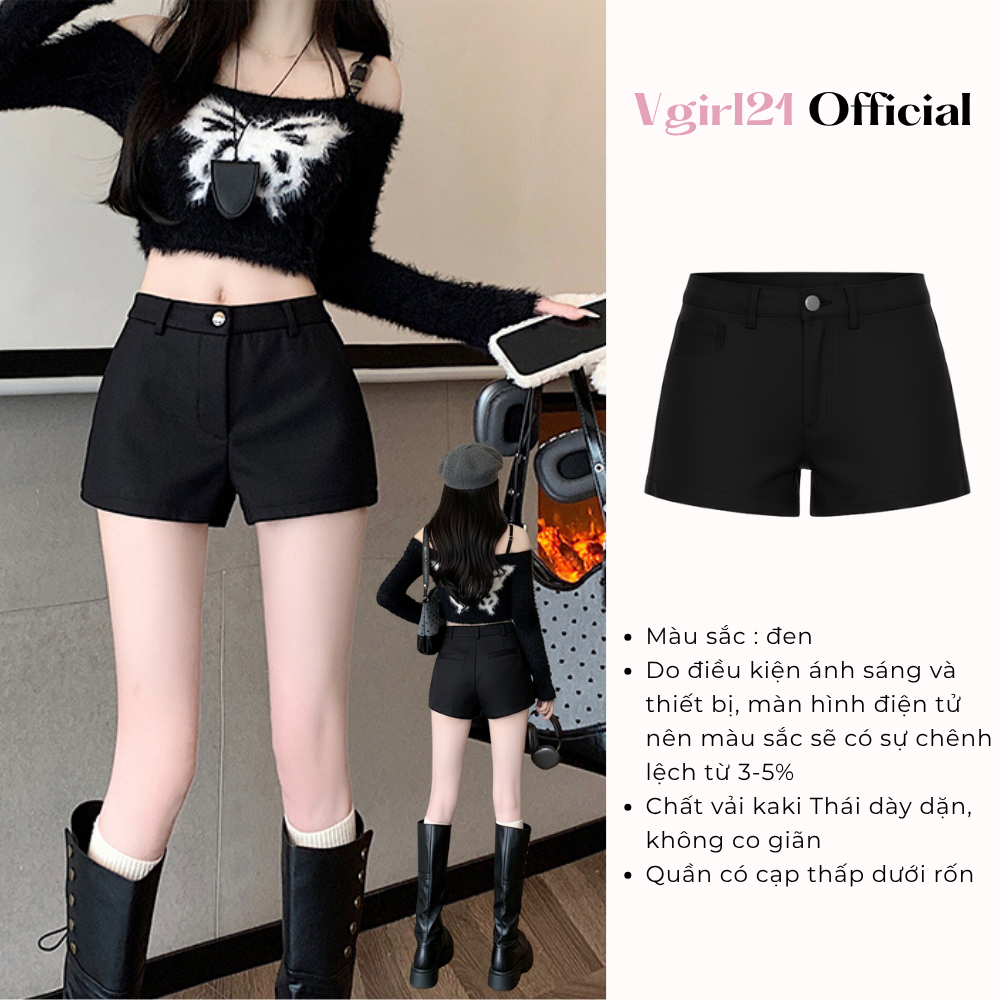 QUIN SHORT -Quần short nữ chữ A Vgirl21 - Chất kaki Jeans dày dặn - Basic - Mặc hằng ngày dễ phối đồ | BigBuy360 - bigbuy360.vn