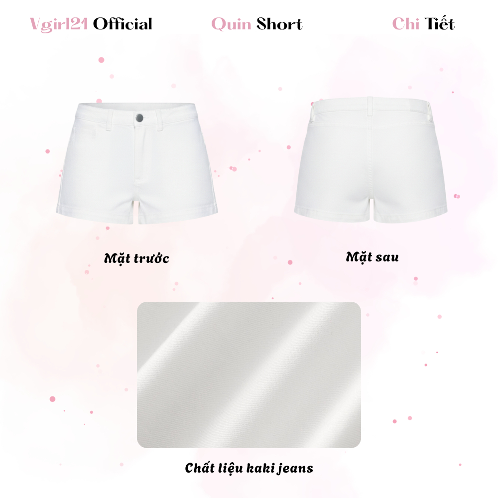QUIN SHORT -Quần short nữ chữ A Vgirl21 - Chất kaki Jeans dày dặn - Basic - Mặc hằng ngày dễ phối đồ | BigBuy360 - bigbuy360.vn