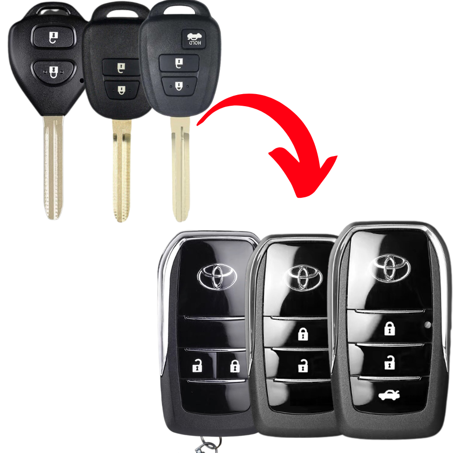 Vỏ Độ Gập Chìa Khoá remote Xe Toyota Vios Yaris Hiace cho đời xe 2015-2025 V703