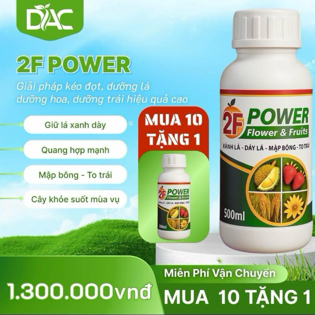 2F POWER - COMBO 10 Tặng 1 - Giải Pháp Kéo Đọt, Dưỡng Hoa, Thúc Trái Lớn, Hiệu Quả Cao