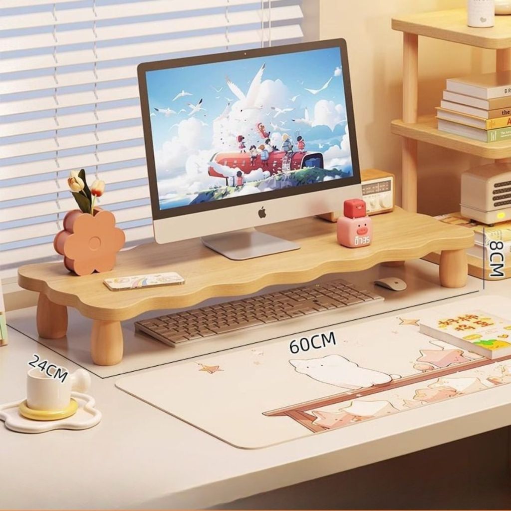 Kệ Màn Hình Bằng Gỗ Decor, Bàn Kê Laptop Nâng Màn Hình