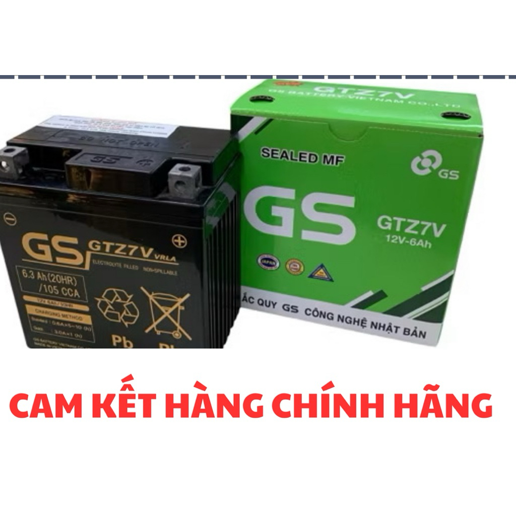 Bình Ắc Quy GS GTZ7V 12V 6.3Ah Chính Hãng – Dùng Cho Yamaha NVX, Grande, FreeGo S – Công Nghệ Nhật B