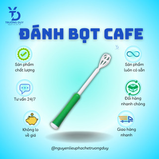 Cây đánh bọt cafe, đánh trứng bằng nhựa có lò xo giao màu ngẫu nhiên