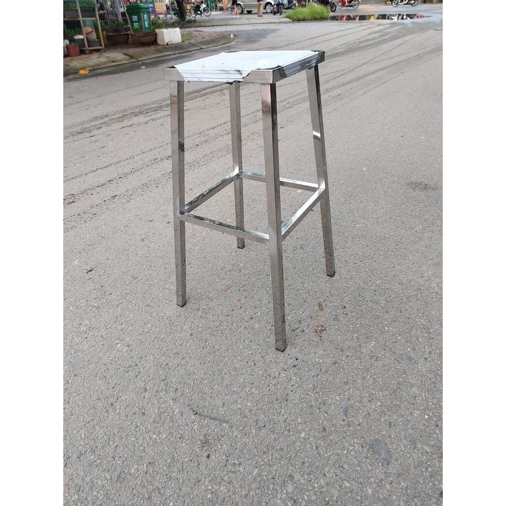 2-(Q9HCM)- Ghế INOX Cao Cấp - Ghế Đốt Nhang -Ghế Thắp Nhang Vuông INOX Cao Cấp Loại Cao 78 cm - Mã: 