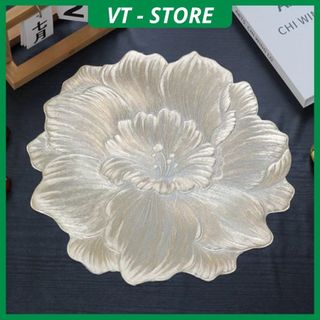 Thảm lót,Tấm lót bàn ăn, bình hoa sang trọng chất liệu PVC phong cách Châu Âu hình Bông Hoa