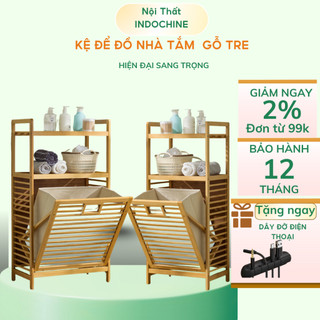  Kệ để nhà tắm,giá để đồ phòng tắm bằng gỗ tre Tủ để đồ giặt đa năng Kệ để đồ gia dụng nhà tắm 