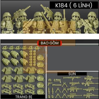  Đồ chơi lắp ráp swat army mô hình lắp ghép quân sự - Set 6 lính đặc nhiệm K184-K188 No.597 
