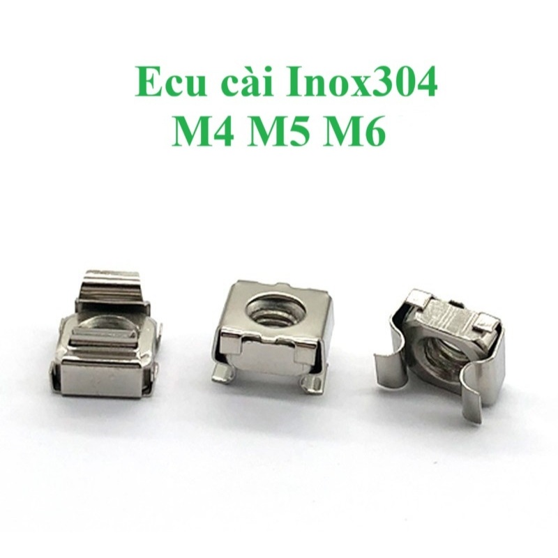 10 cái Đai ốc cài ,ecu cài M4,M5,M6 inox 304