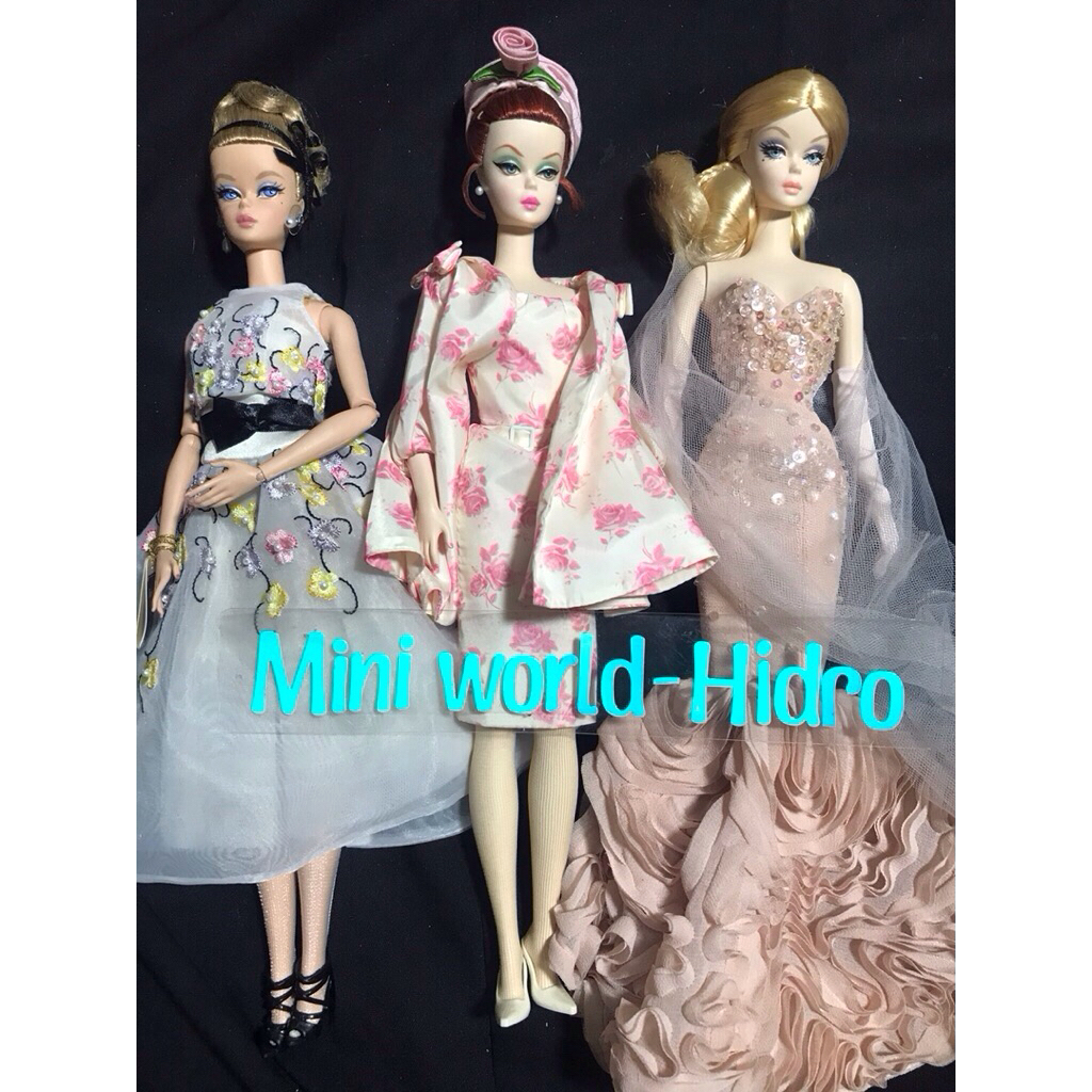 Búp bê B a r b i e thời trang silkstone Cocktail Dress, Luncheon Ensemble Gold Label 2013,  Gold Lab