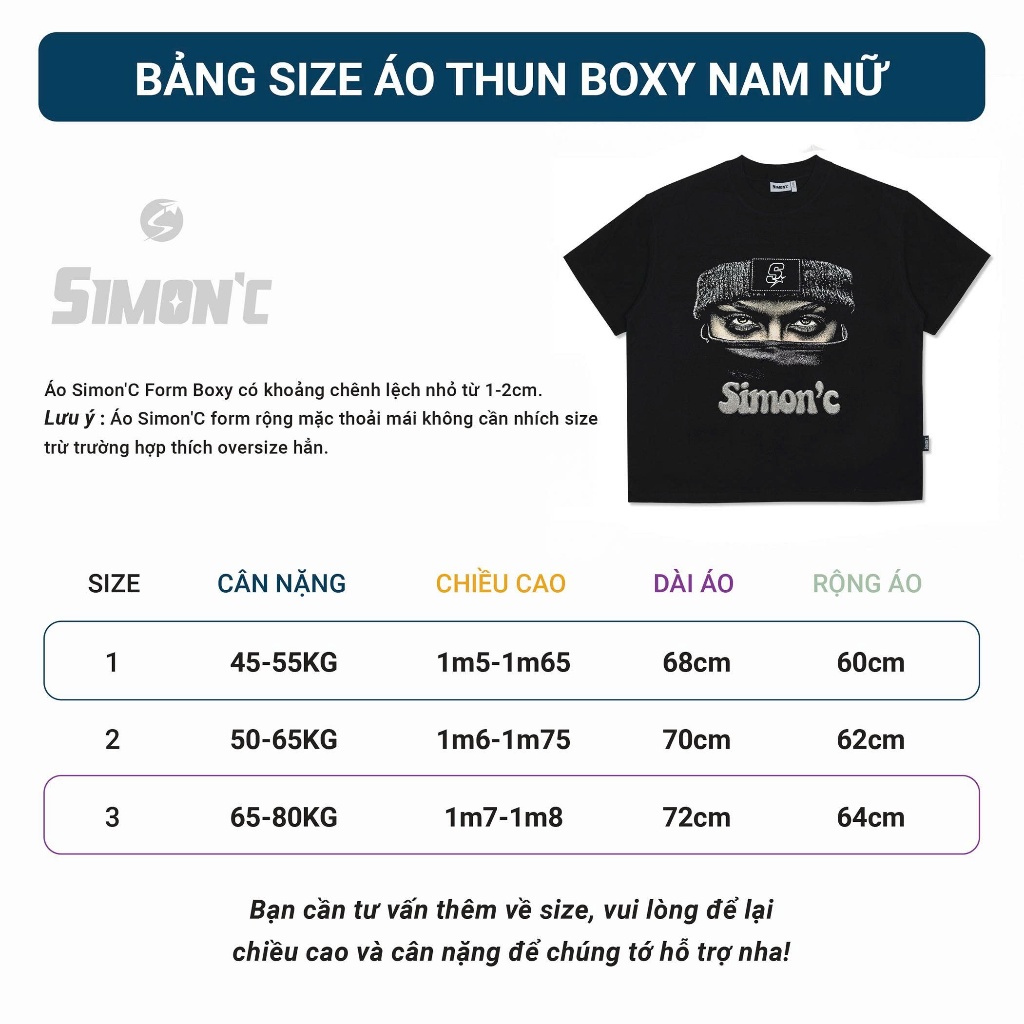 Áo Thun Form Big Boxy '' SIMON'C THE COOL '' Cotton 100% Local Brand Unisex Cổ Tròn | BigBuy360 - bigbuy360.vn
