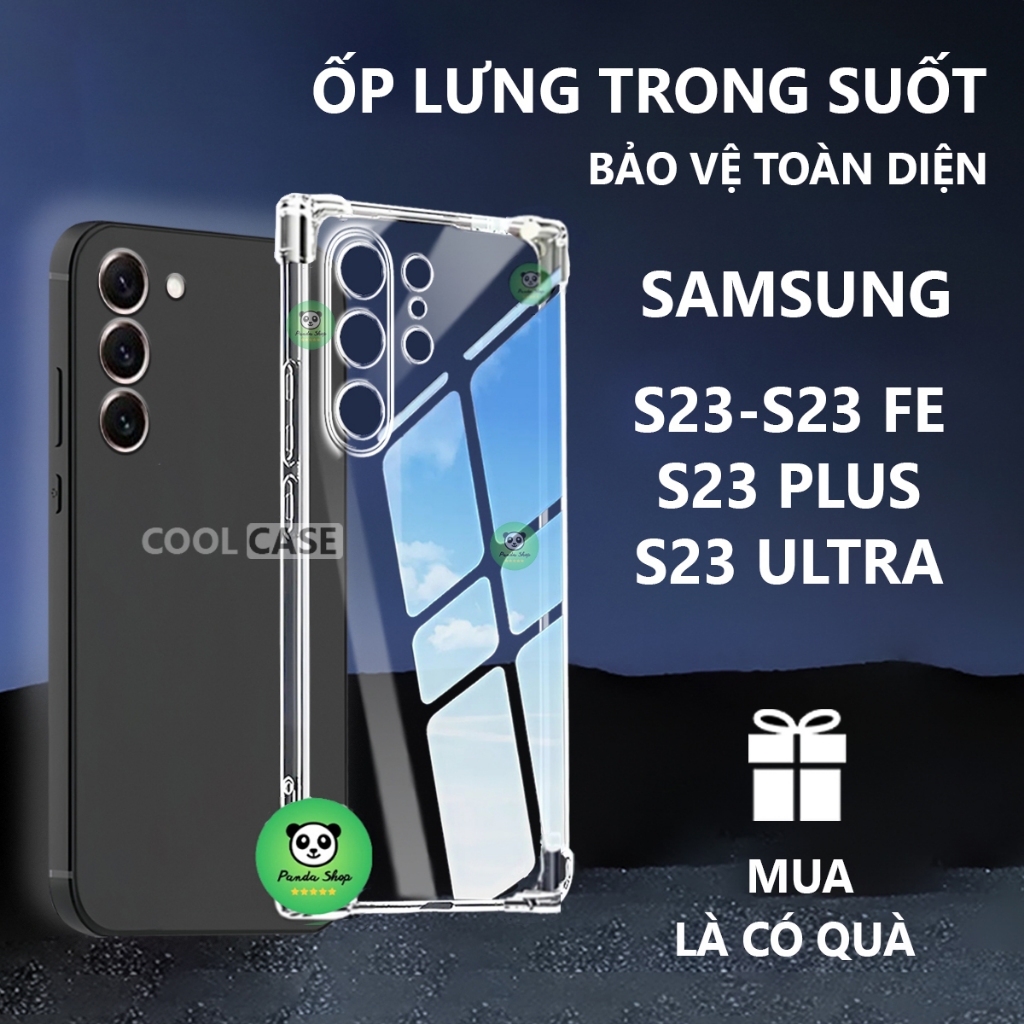 Ốp lưng chống sốc Samsung S23/ S23 PLUS/ S23 FE/ S23 ULTRA trong suốt, silicon, bảo vệ camera-Cool C