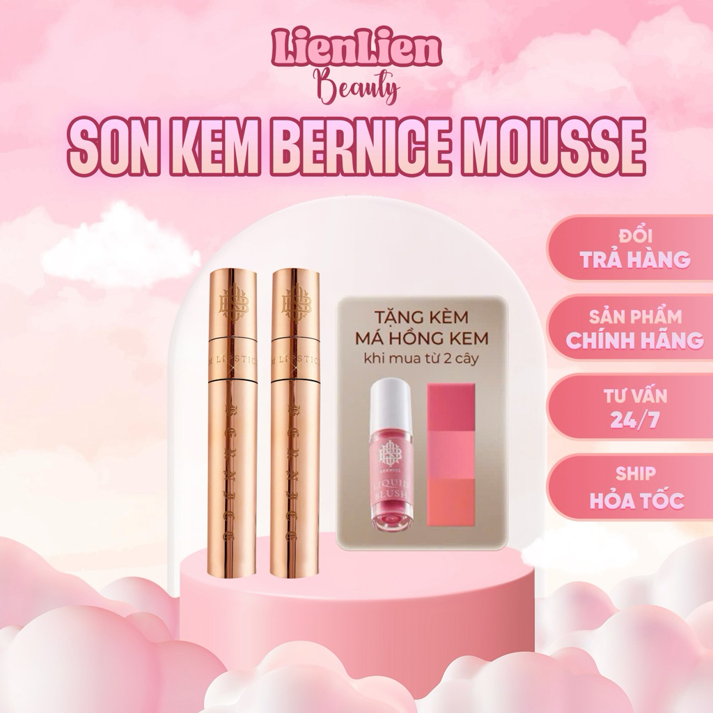 [MUA 2 TẶNG 1 MÁ HỒNG KEM ] Son Kem Lì Bernice - Phiên Bản Lux Edition 2025