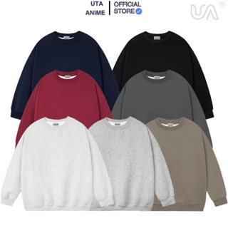  Áo sweater nỉ lông cáo form rộng nam nữ không bám bui và mịn UTAANIME mẫu trơn áo dài tay thu đông 