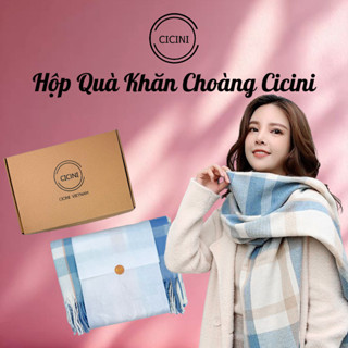  Khăn Quàng Cổ Cicini Kẻ Cho Bạn Trai Bạn Gái K25 Khăn Đôi Nam Nữ Quàng Cổ Mùa Đông 