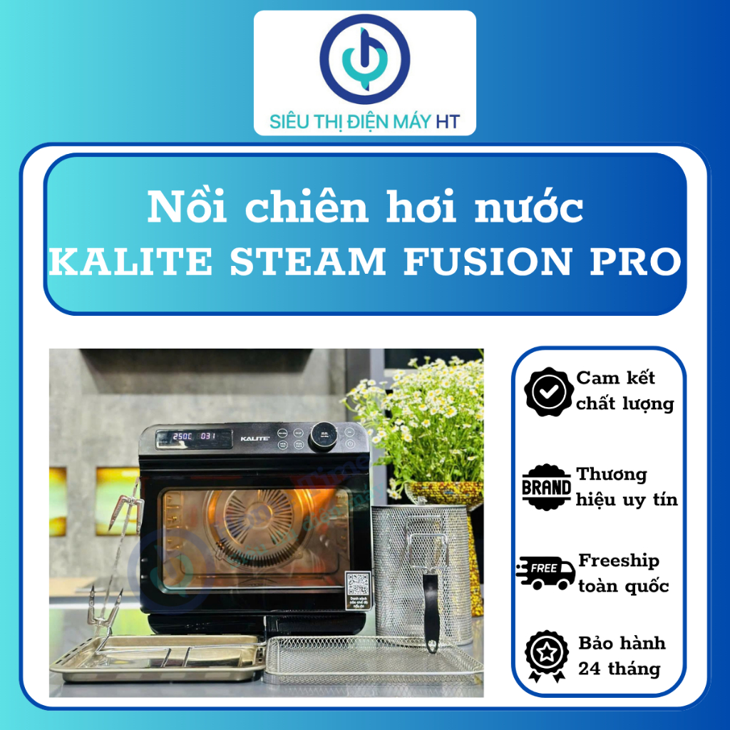 Nồi chiên hơi nước KALITE STEAM FUSION PRO - 4in1 Chiên, Hấp, Nướng, Rã đông, Dung tích 20 lít - Hàn
