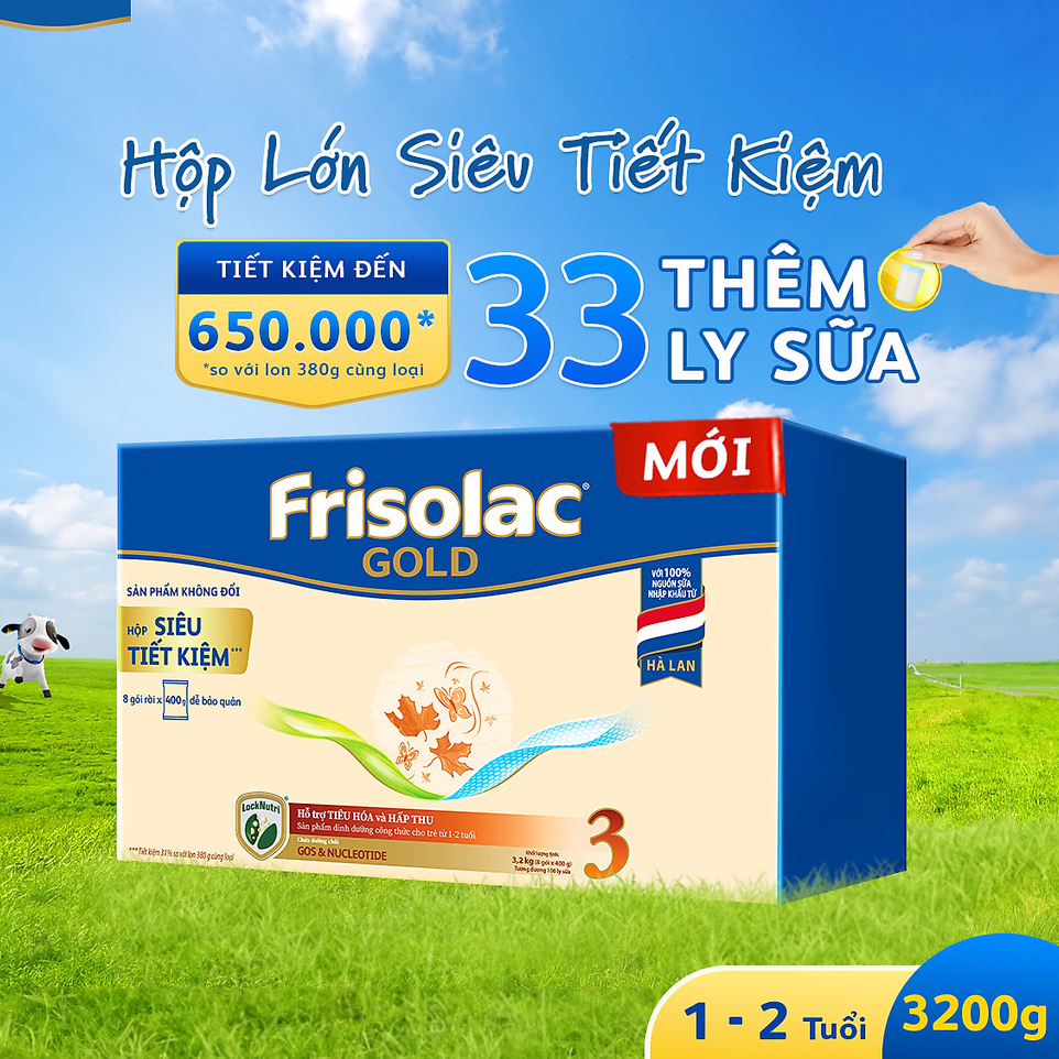 Sữa Bột Friso Gold 3 Hộp Giấy 3.2KG (Dành cho trẻ 1 - 2 tuổi)