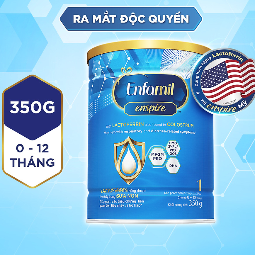 Sản phẩm dinh dưỡng công thức Enfamil Enspire 1 350G - Dành cho trẻ 0 - 12 Tháng
