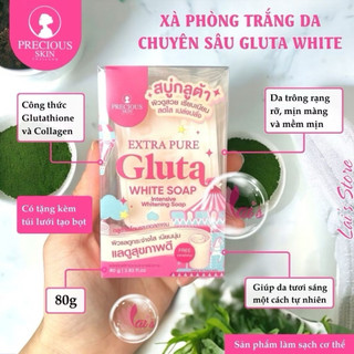  xà phòng tắm Extra Pure Gluta White Soap xà bông bunnie glutawhite dưỡng trắng da 