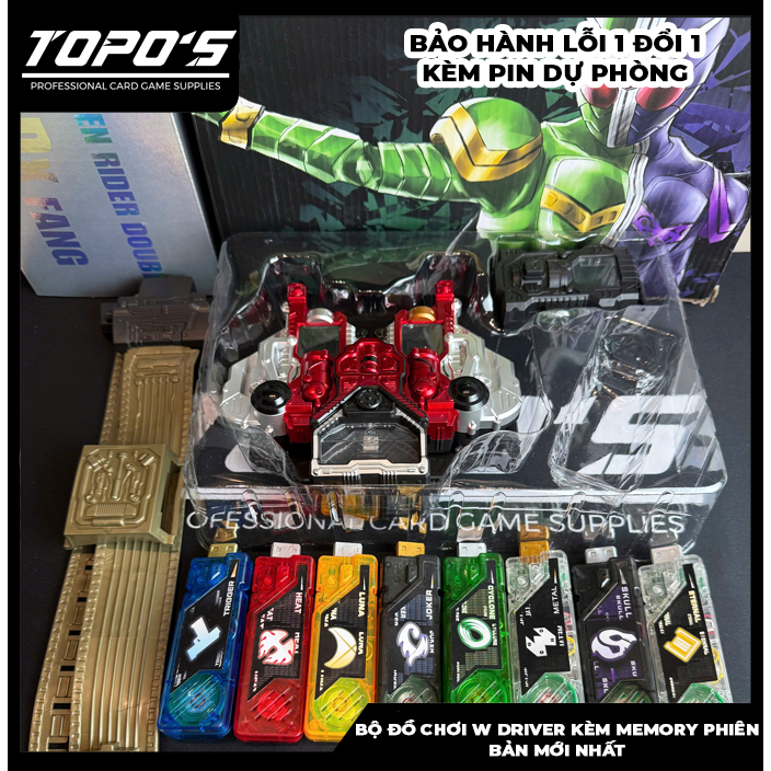 [W DRIVER] Bộ đai lưng biến hình W Driver của Kamenrider W DX Bootleg kèm memory có sẵn.