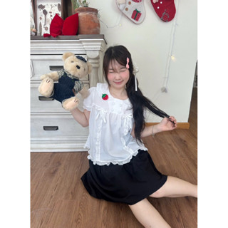   MỚI  Áo Babydoll CT4-6 Áo sơ mi babydoll cho Nữ tay chun phối ren 