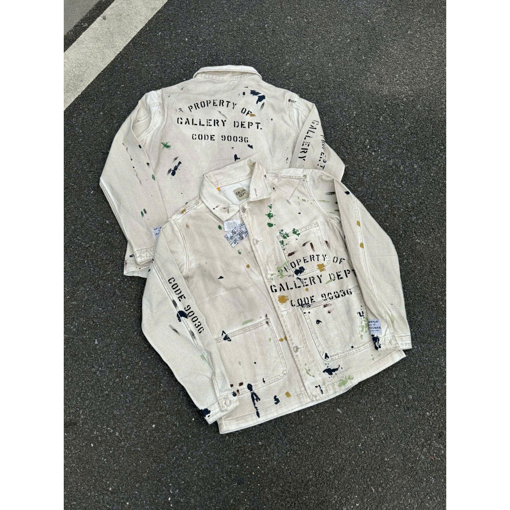 Áo khoác jean nam nữ Gallery Dept phong cách paint-splatter