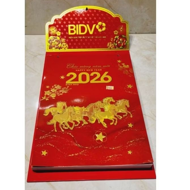 Lịch ngân hàng BIDV 2026, cực đại 26 x 38 - Nguyên bộ đầy đủ sang trọng