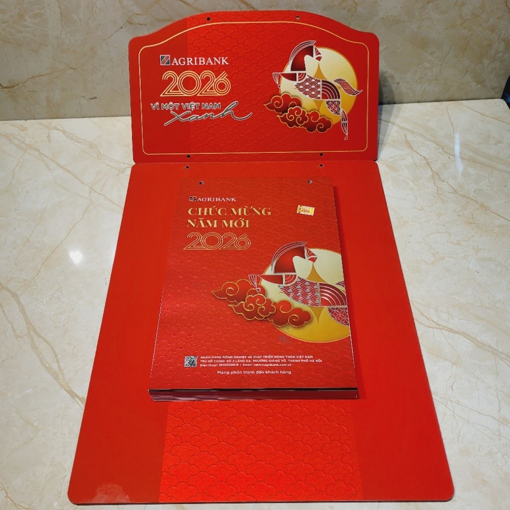 Lịch ngân hàng Agribank TW 2026, nguyên bộ. quà tặng sang trọng.