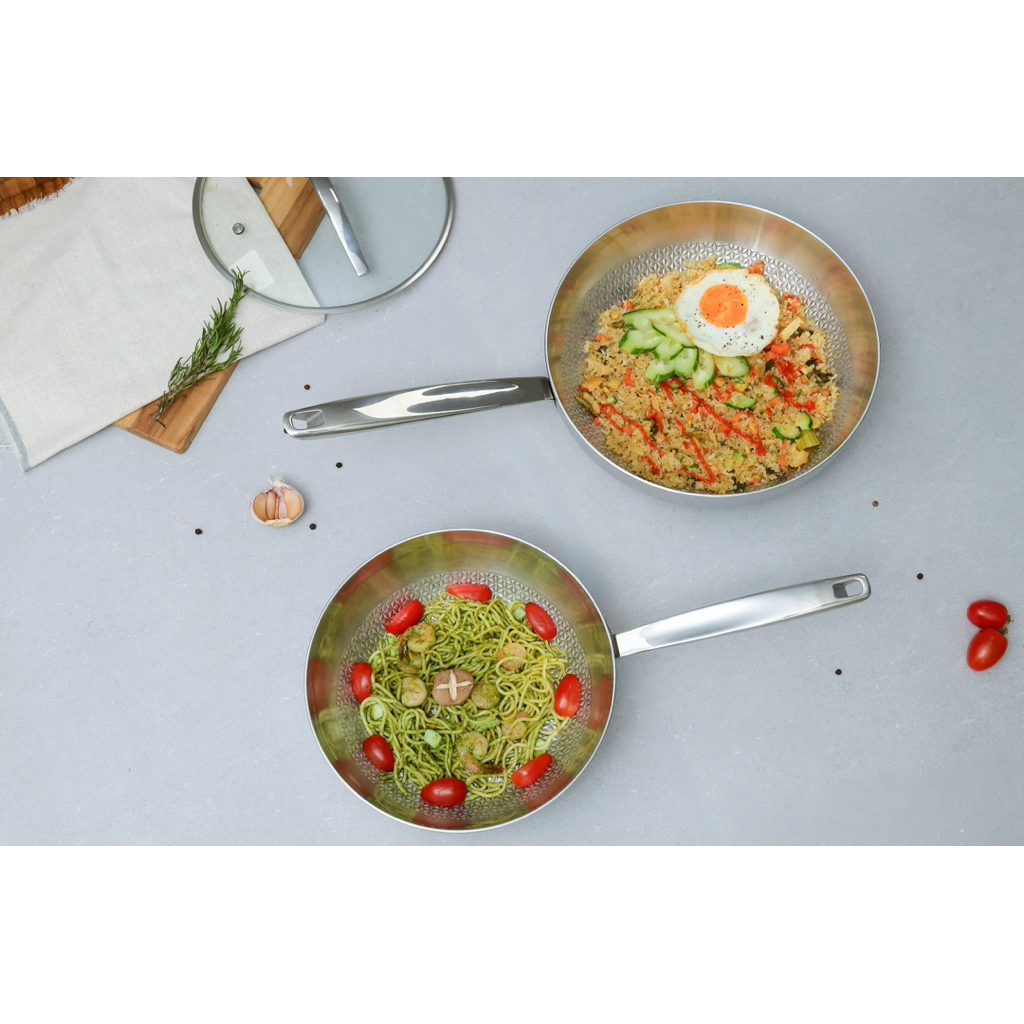 [Chính hãng] Chảo inox thêu nổi Silver Crown Kaiyo