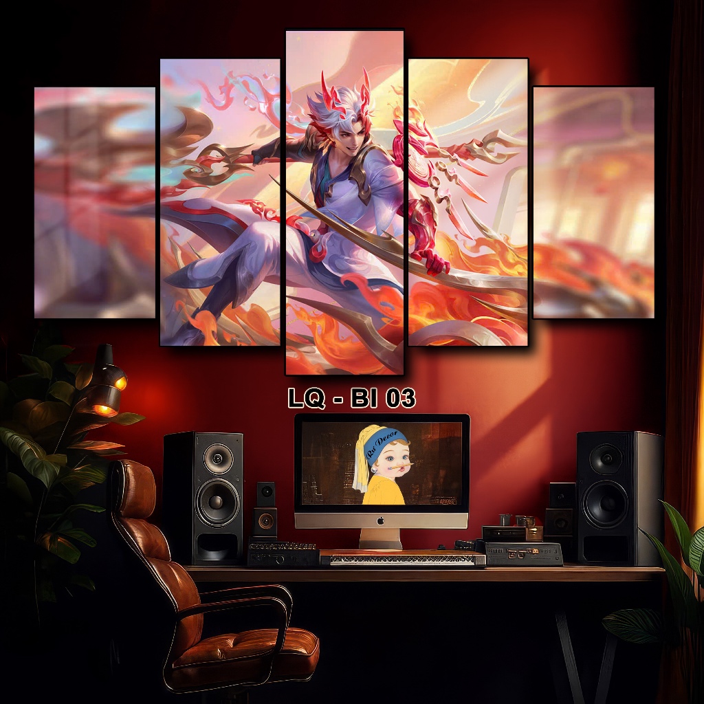 Bộ Tranh Ghép Decor Liên Quân Bijan Dán Tường Fomex 5mm Tặng Keo Dán BH Vận Chuyển Decor Gaming , Nh