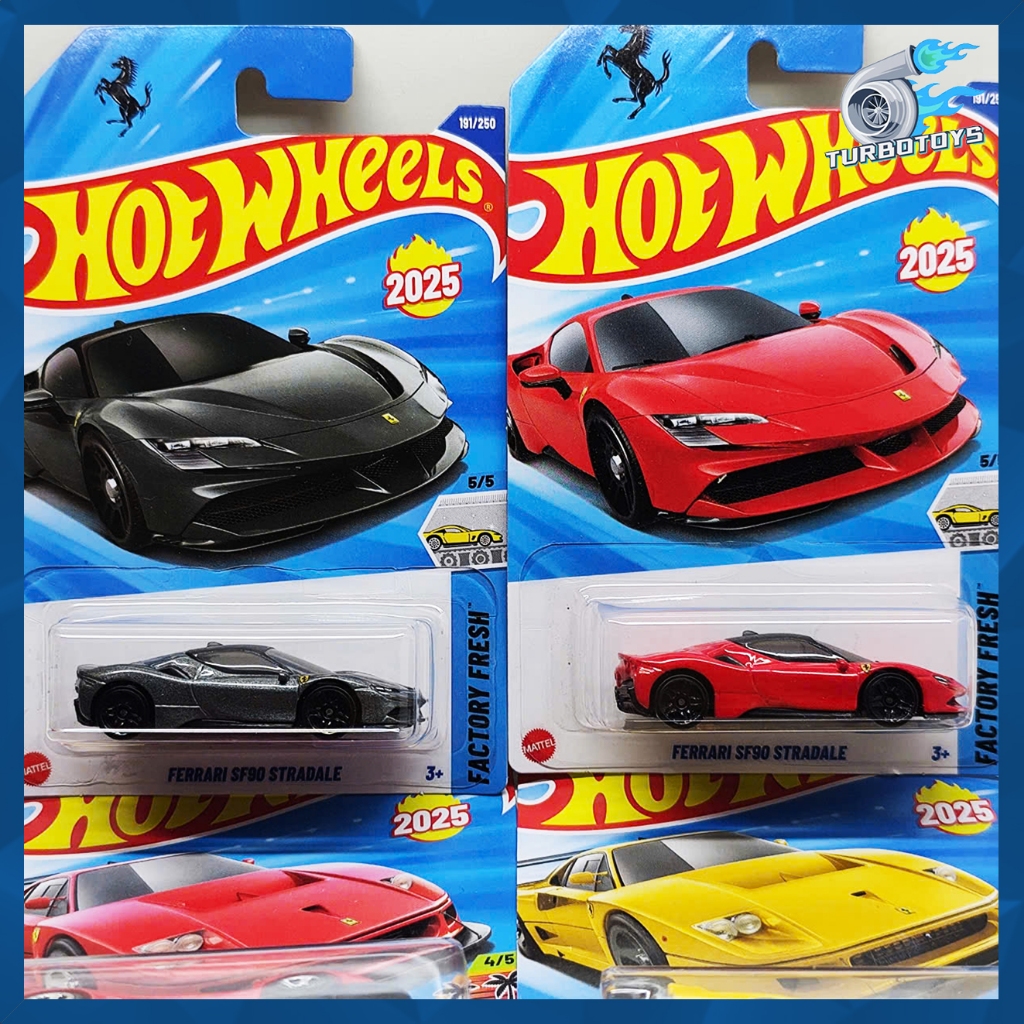 *TurboToys* Mô hình xe 1:64 Chính hãng Hotwheels FERRARI - Tổng hợp SF90 - F40 Ferrari