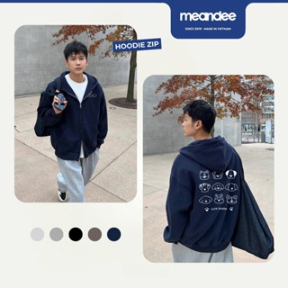  Áo Hoodie Zip Nam Nữ Meandee Khoác Nỉ 2 Da Chống Nắng Lông Nhung Dày Mũ To Túi Trong Form Rộng Không Xù - ThankY PuppyY 