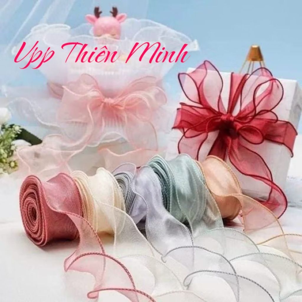 Ruy băng voan viền sóng biển - bản 4cm*9Met (không lõi) loại đẹp