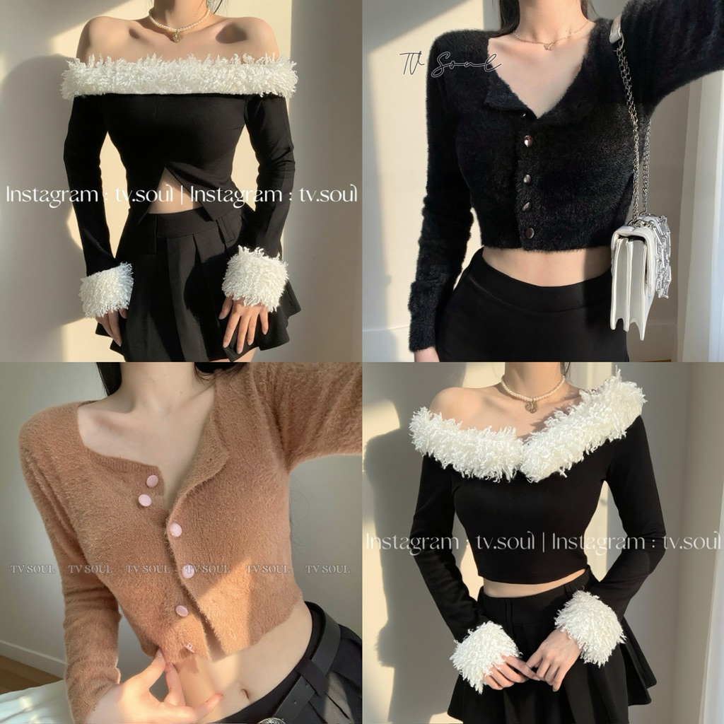 [ẢNH THẬT] 𝐓𝐕 𝐒𝐎𝐔𝐋 Tổng hợp Áo lông kiểu / phối lông tay dài