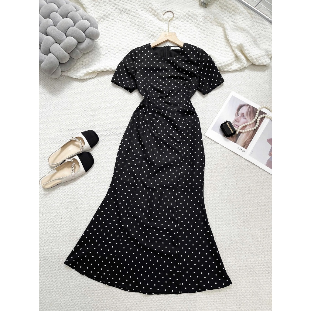 Đầm Bigsize Tú Mỡ Đầm Bigsize Nữ Thiết Kế Trẻ Trung Đầm Chấm Bi Đuôi Cá Đi Làm Dạo Phố Đủ Size 45-80kg DA0410 | BigBuy360 - bigbuy360.vn