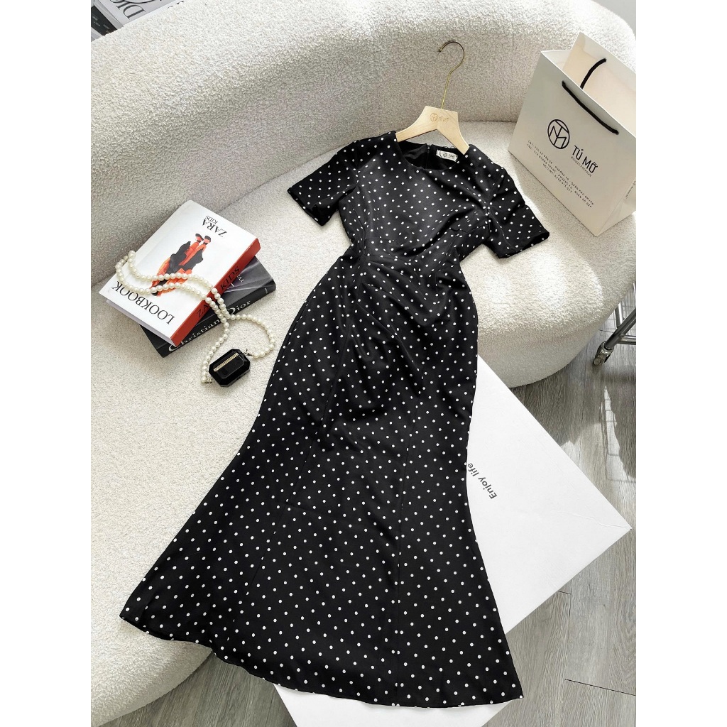 Đầm Bigsize Tú Mỡ Đầm Bigsize Nữ Thiết Kế Trẻ Trung Đầm Chấm Bi Đuôi Cá Đi Làm Dạo Phố Đủ Size 45-80kg DA0410 | BigBuy360 - bigbuy360.vn