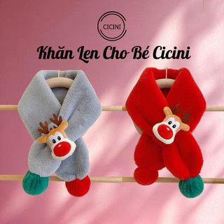Khăn Quàng Cổ Mã T25 Len Lông Dầy Dành Cho Bé Trai Bé Gái Mùa Đông Noel Giáng Sinh Tuần Lộc