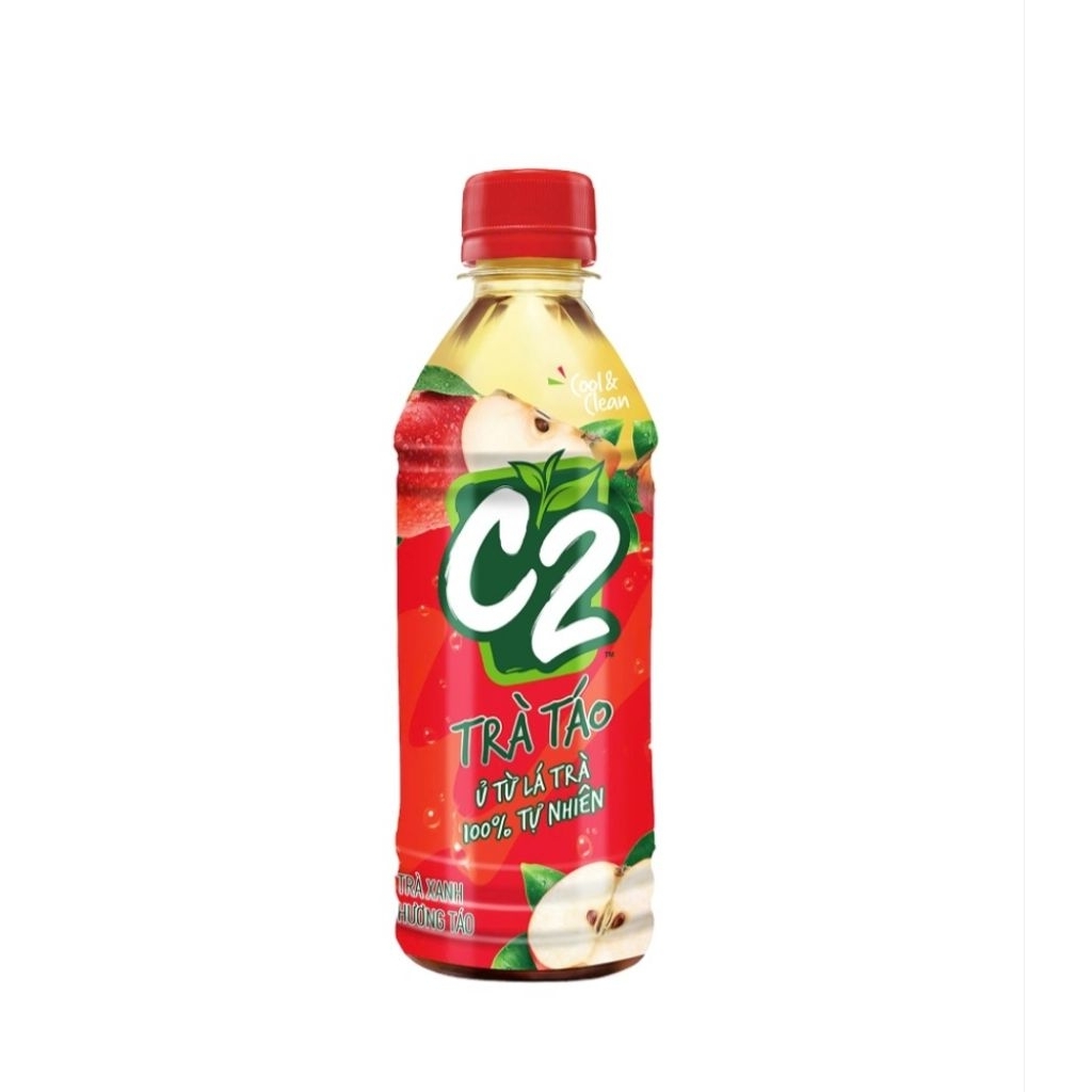 Combo 2 chai trà xanh C2 hương táo chai 355 ml
