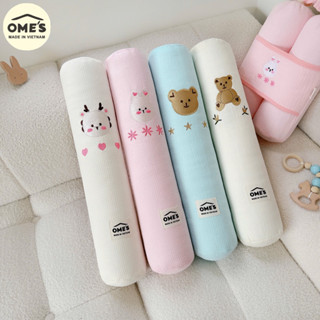 [Mua 2 tặng 1 khăn]Gối Ôm Trẻ Sơ Sinh OME’S Cotton Organic Trần Hàn Chính Hãng Thêu Gấu Thỏ Êm Mềm, Chống Giật Mình 9
