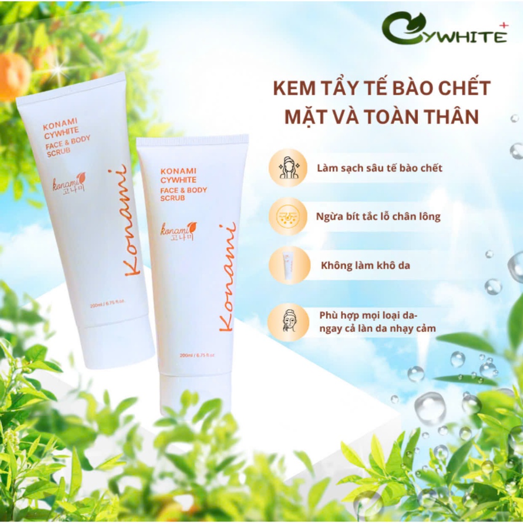 Tẩy da chết mặt và toàn thân konami cywhite