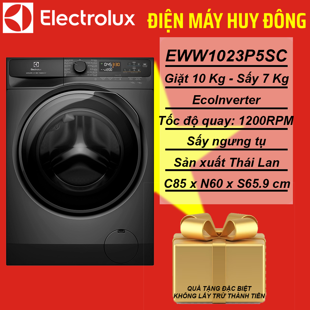 Máy giặt sấy Electrolux UltimateCare 500 Inverter giặt 10 kg - sấy 7 kg EWW1023P5SC