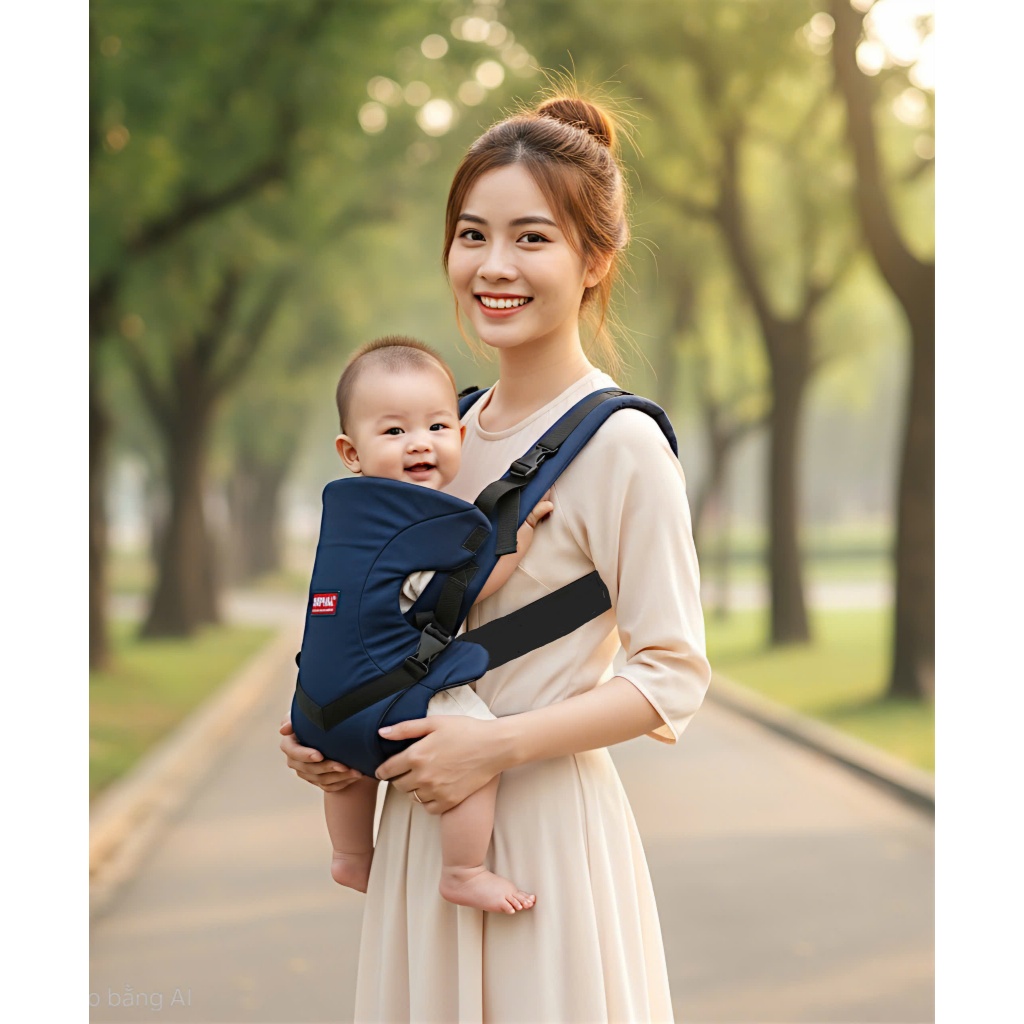 Địu em bé 4 tư thế chống gù, địu trẻ em đi xe máy an toàn hàng VIỆT NAM