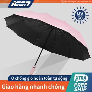 ICON Ô dù che mưa nắng cầm tay tự động 2 chiều đóng mở，Ô dù che nắng mini UPF50+