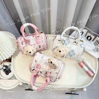  túi đeo chéo túi sách nữ  túi cầm tay đeo vai dáng trống nhiều hoạ tiết cuta   Tặng Charm siêu xinh màu dễ thương baby 