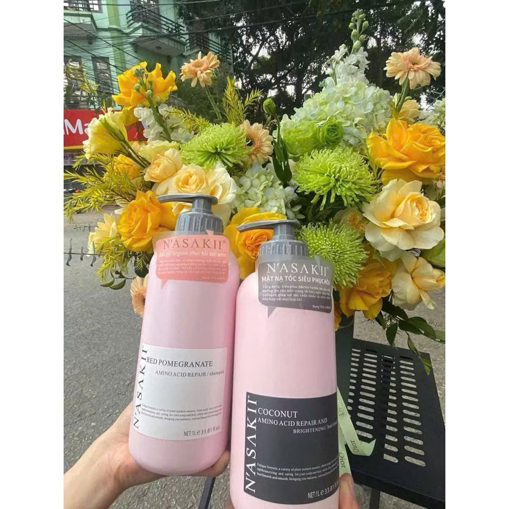 Dầu Gội Xả Nasakii 1000ml/Chai, Hương Nước Hoa, Phục Hồi Tóc Khô Xơ Hư Tổn