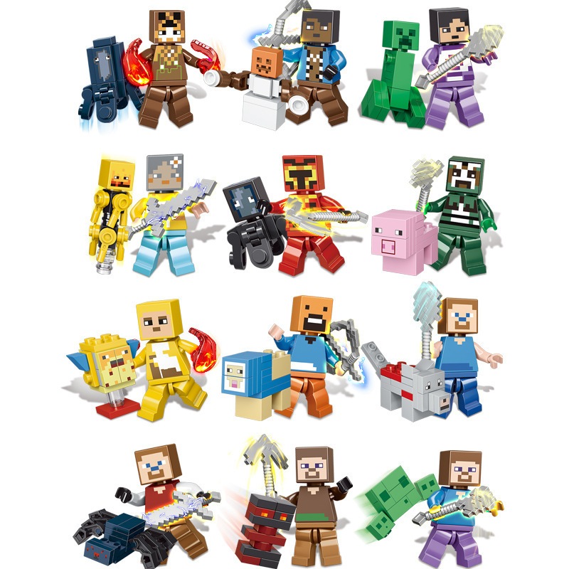 Đồ chơi lắp ráp minecraft minifigure các Nhân Vật Steve Mô Hình Minecraft Creeper