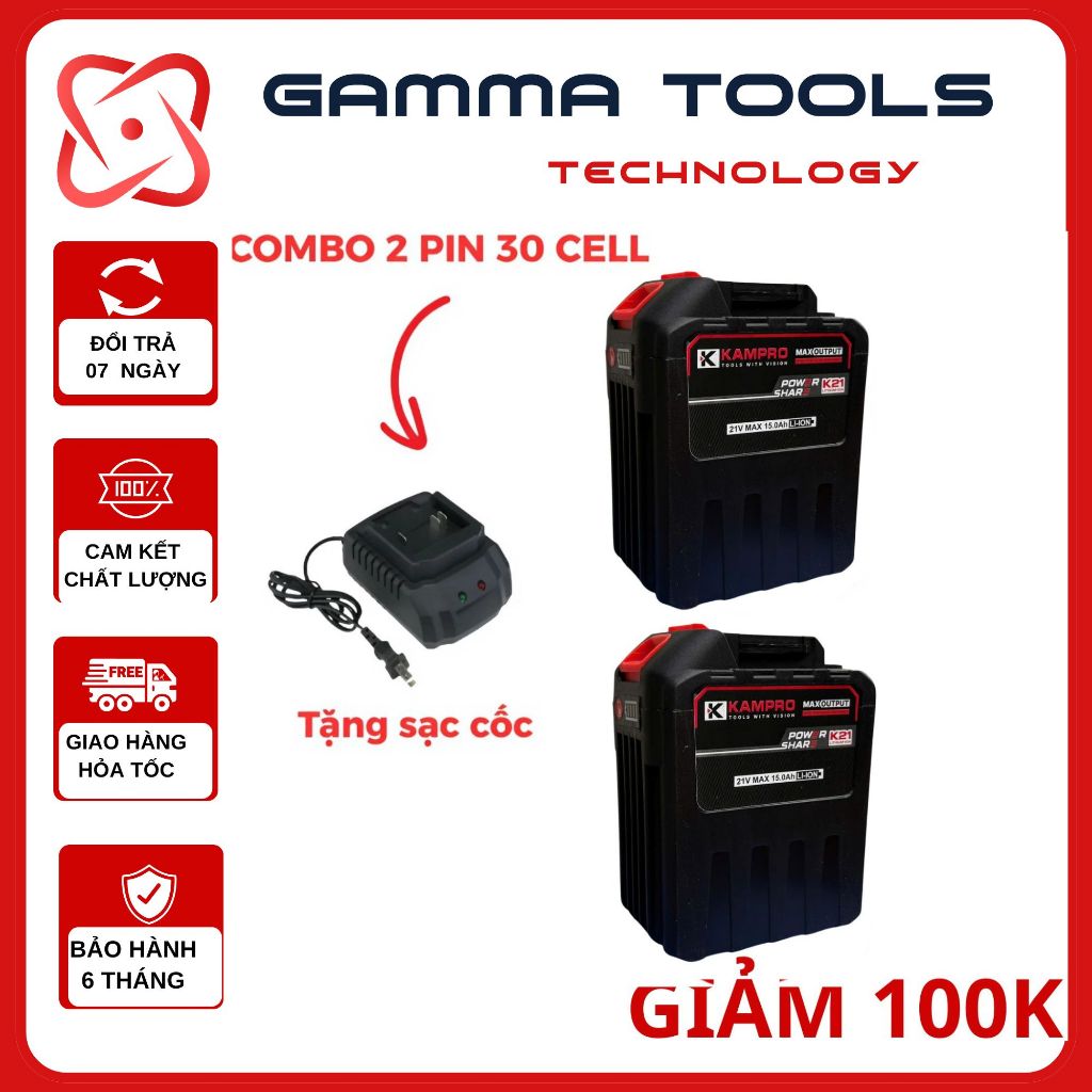 [COMBO 2 PIN 30 CELL TẶNG SẠC] - Pin 30Cell Makita 8 Mosfet Có Đèn Báo Dung Lượng Pin, Chân Pin Phổ 