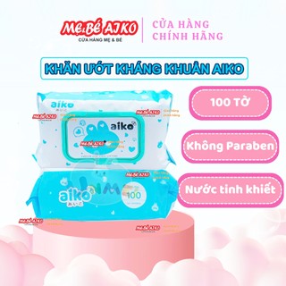 Bộ 6 Gói Khăn Ướt Aiko Kháng Khuẩn 100 tờ/Túi