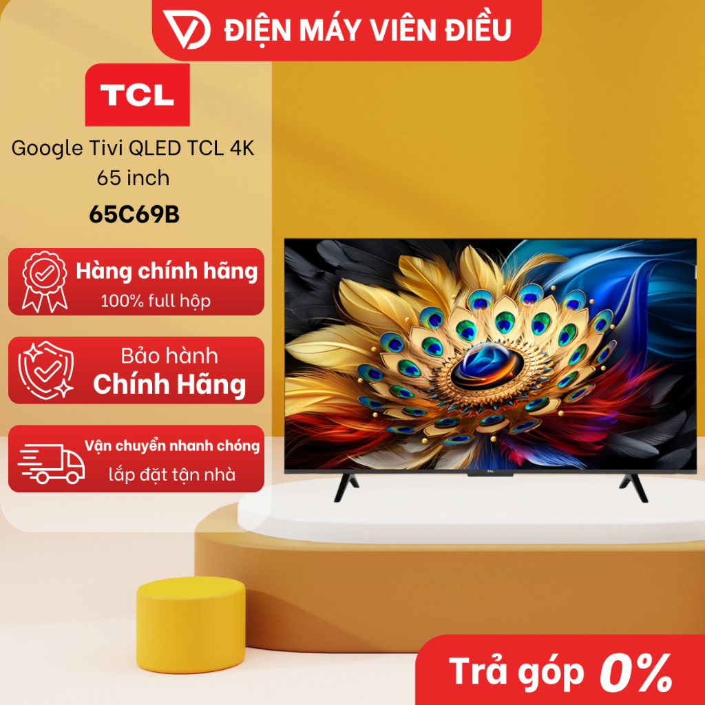 [FREESHIP NGHỆ AN] 65C69B - Google Tivi QLED TCL 4K 65 inch 65C69B